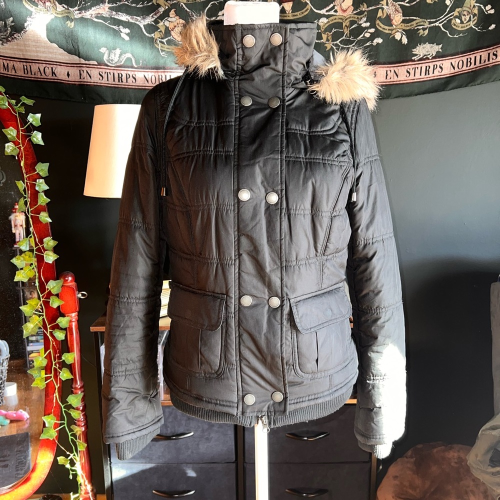 Black puffer jacket